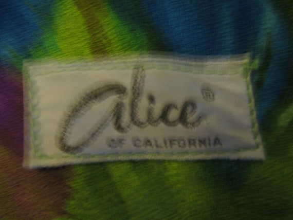 1960's Alice Of California Tropical Print SLEEVEL… - image 9