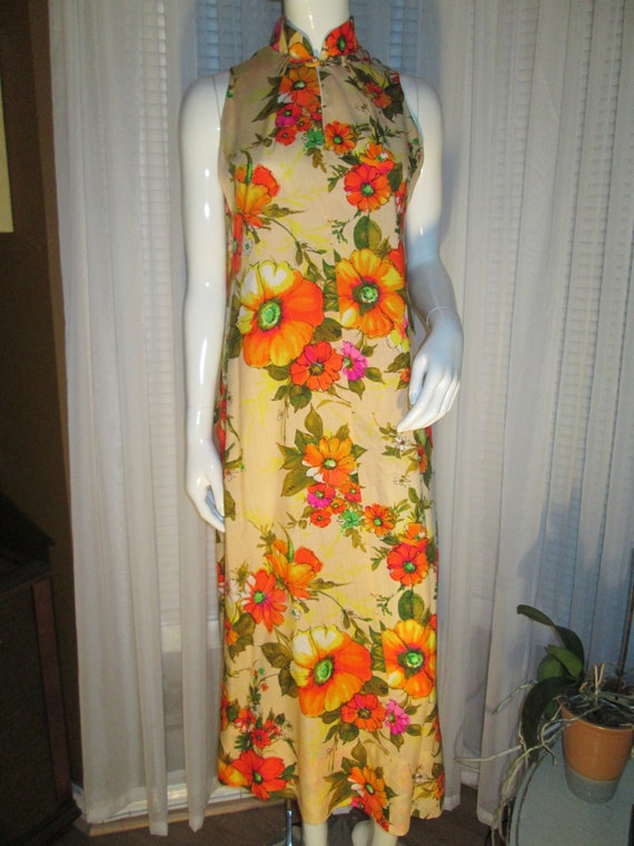 1960s' Ladies Floral/HAWAIIAN Print Dress by Lauhala of Hawaii--Size 6