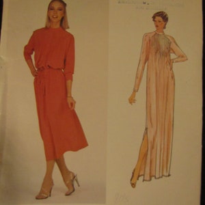 1980's Vogue Paris Original Pattern #2162 Misses' DRESS By CHLOE---Size 14