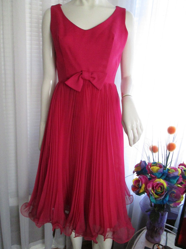 dark pink silk dress