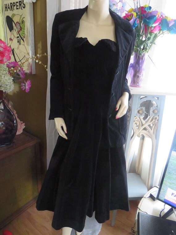 1950s' BLACK DRESS/JACKET Set By Anjac Fashions--… - image 6