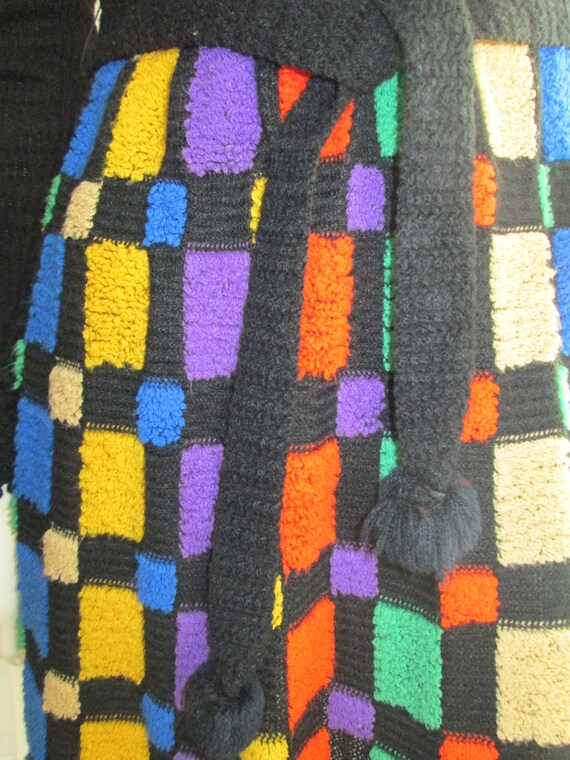 60s' or 70s' Ladies Colorful ARTSY Wool KNIT DRES… - image 3