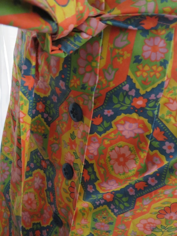 1960's/1970's FLORAL A-Line Front Buttoned SKIRT … - image 5