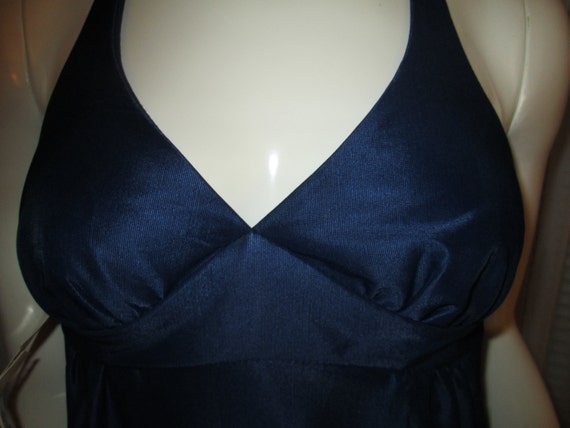 1970s' Ladies Dark BLUE HALTER Top Long DRESS by … - image 2