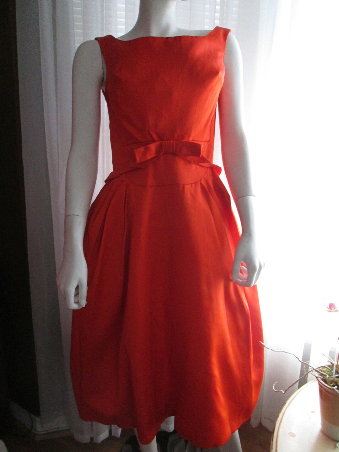 1960s' Tangerine/ORANGE Cocktail DRESS Por Emma Etsy España