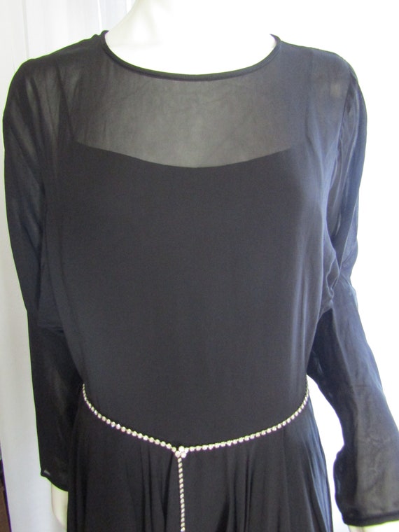1980s'/1990s' Ladies Sheer BLACK COCKTAIL DRESS B… - image 2