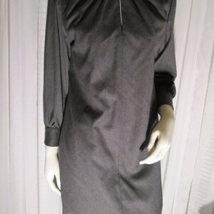 1960&#39;s Ladies GRAY and PEARL Collar DRESS by William Pearson