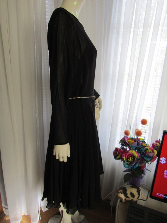 1980s'/1990s' Ladies Sheer BLACK COCKTAIL DRESS B… - image 7