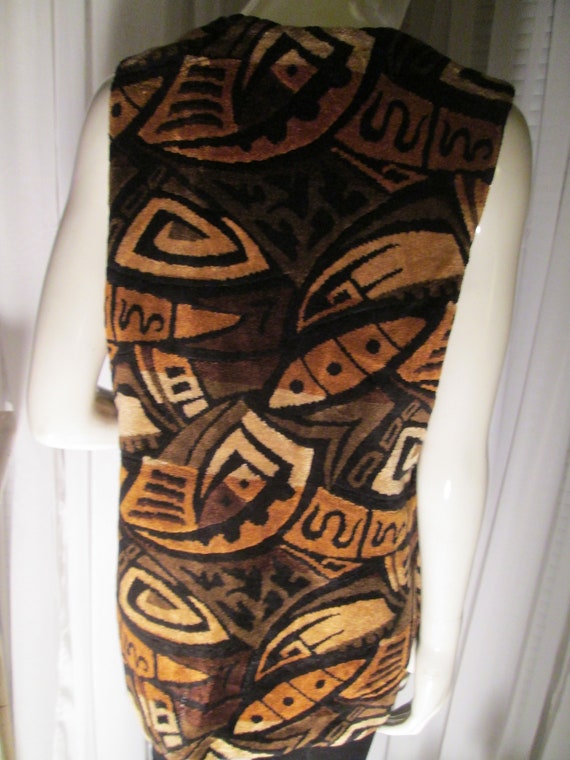 1970's Ladies Browns/ Black/ Beige ABSTRACT Style… - image 2