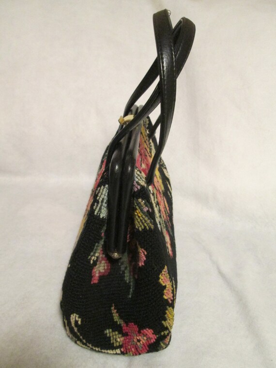 1950's Ladies Floral TAPESTRY PURSE---By JR - image 3