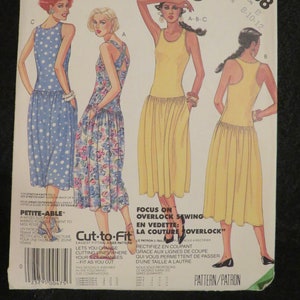 1986 McCall&#39;s Sleeveless PULLOVER DRESS-----Size 8-10-12