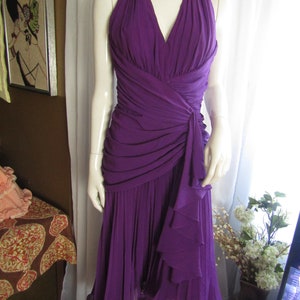 1980&#39;s/1990&#39;s Purple/Lilac HALTER Top Cocktail DRESS By BB Collections---Size 6