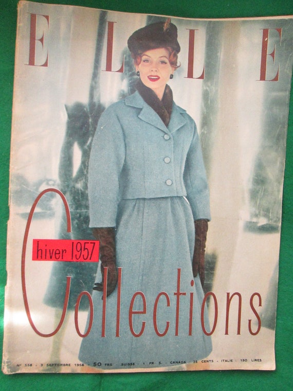 1957 ELLE COLLECTIONS Magazine/paris, France 