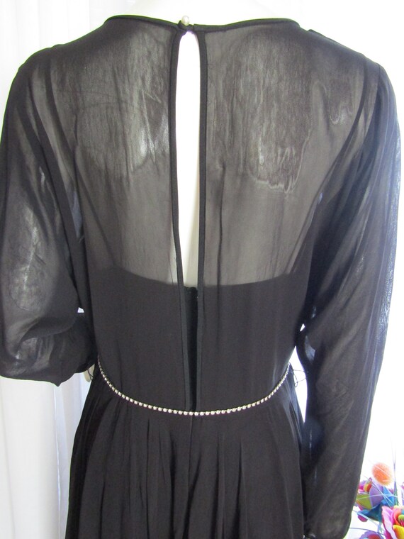 1980s'/1990s' Ladies Sheer BLACK COCKTAIL DRESS B… - image 6