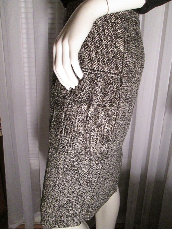 Vintage Ladies Black/White Tweed Print SKIRT by Y… - image 3