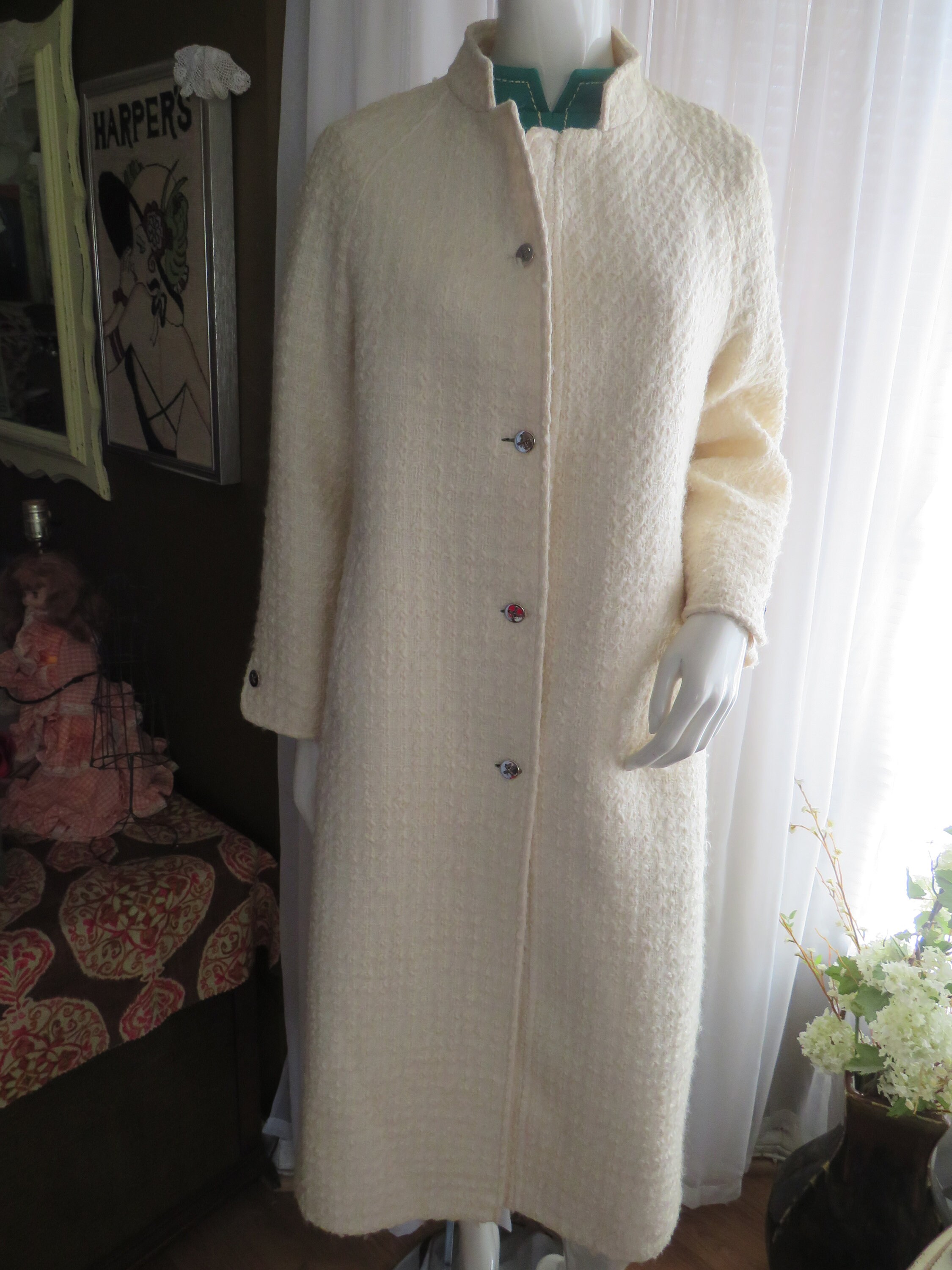 1960s'/70s' Ladies CREAM Wool COAT by Puralana Etsy UK