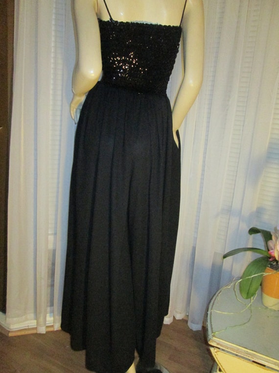 1970's Ladies BLACK Sequin Top PANT/DRESS by Appe… - image 3