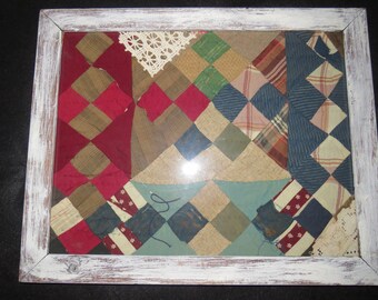 Cuadro decorativo/collage vintage con diseño de patchwork y patchwork. Tamaño: 20 1/2 x 16 1/2 pulgadas.
