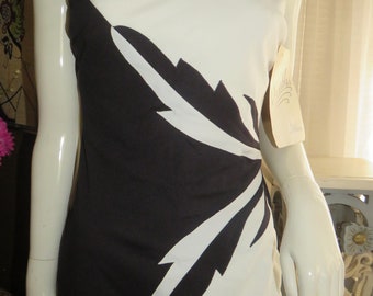 1950s'/1960s' One-Piece BLACK And WHITE SWIMSUIT  Durables By DeWEESE---Size 18