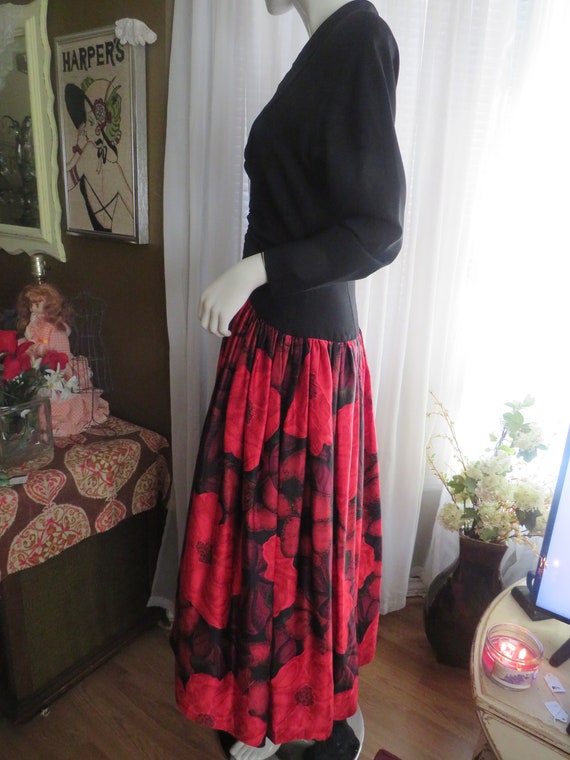 1980s'/90s' RED/BLACK Big Skirt DRESS By Debora K… - image 5