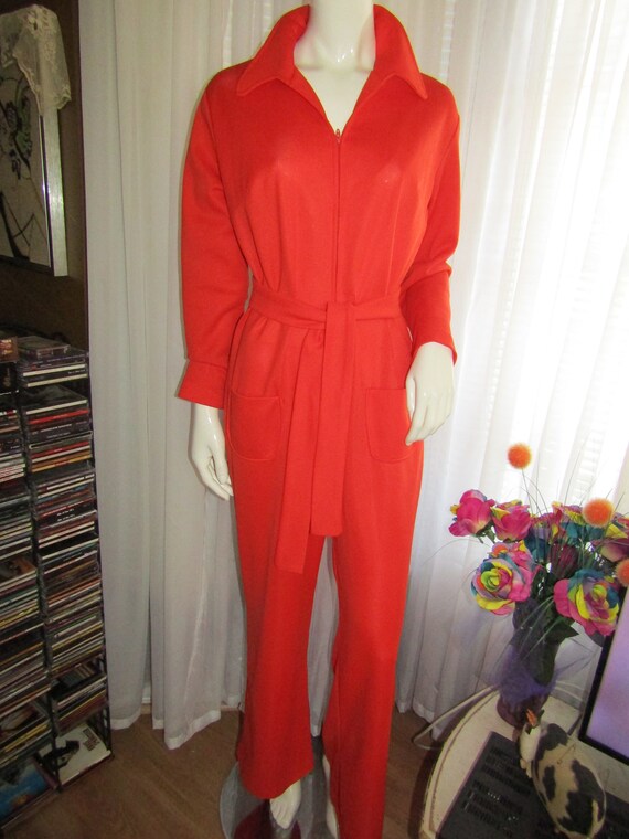 Bright red jumpsuit sale