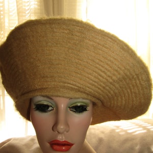 Vintage Wool CAMEL Brown TAM Style HAT by Alex Lilli of California for Bullock&#39;s Dept Store of Calif