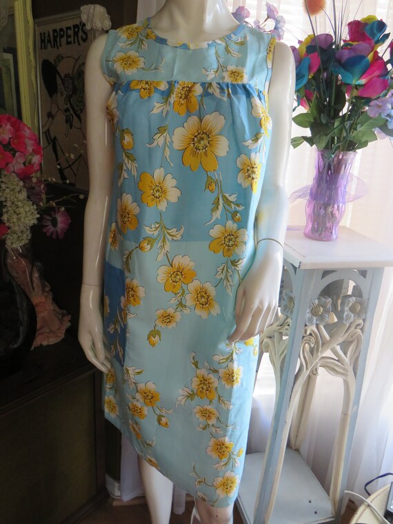 1960s' Sleeveless FLORAL SHIFT/DRESS By Joan Starr