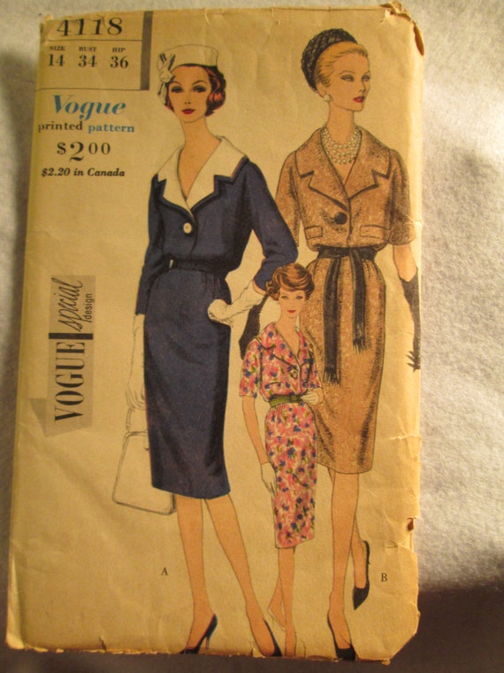1960 Vogue Special Design Printed One Piece Dress Pattern Etsy 1960 Vogue Special Design Printed One Piece Dress Pattern Etsy