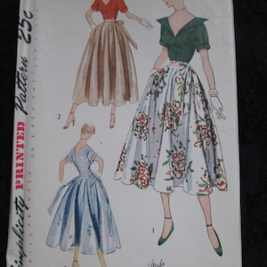 1950 Simplicity Pattern Misses Cocktail BLOUSE and SKIRT---Size 14