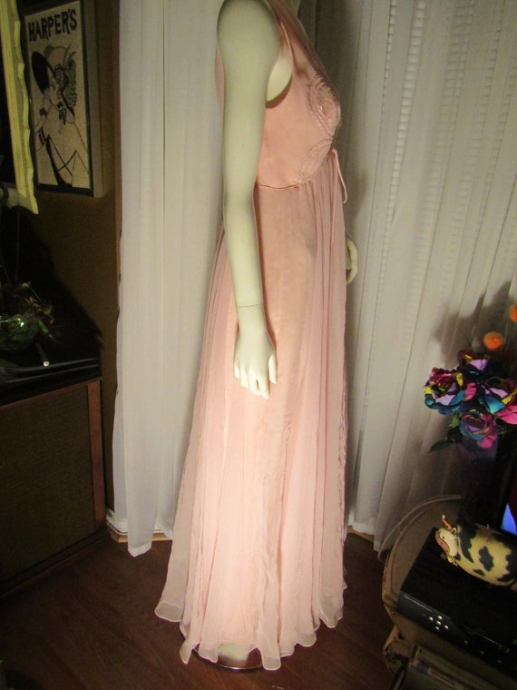 Vintage Lt PINK Floor Length FORMAL DRESS With Be… - image 6