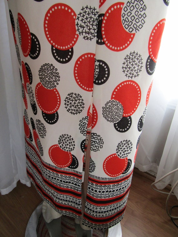 Vintage Floor Length Long Sleeve Fitted Red-White… - image 7