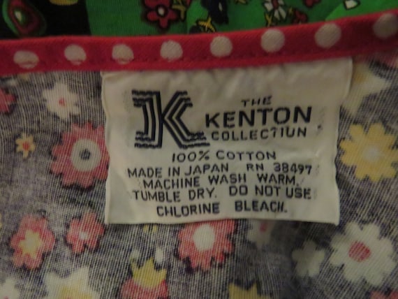 1970s' Colorful Patchwork-like Print PINAFORE/APR… - image 9