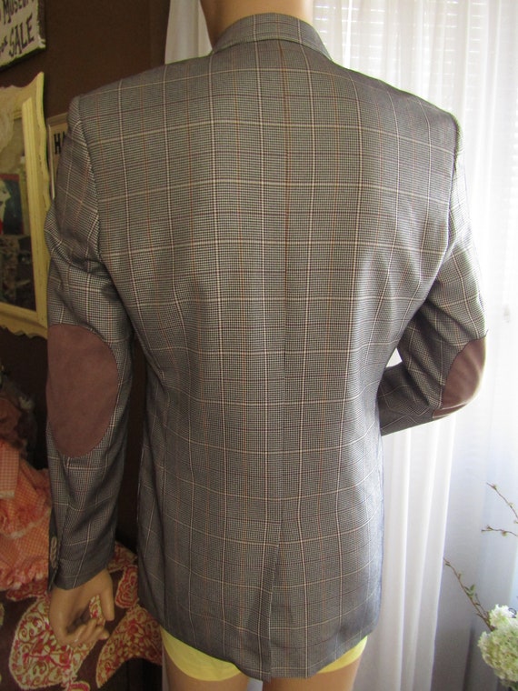 1970's/1980's Male BROWN Plaid SPORT JACKET By Ba… - image 3