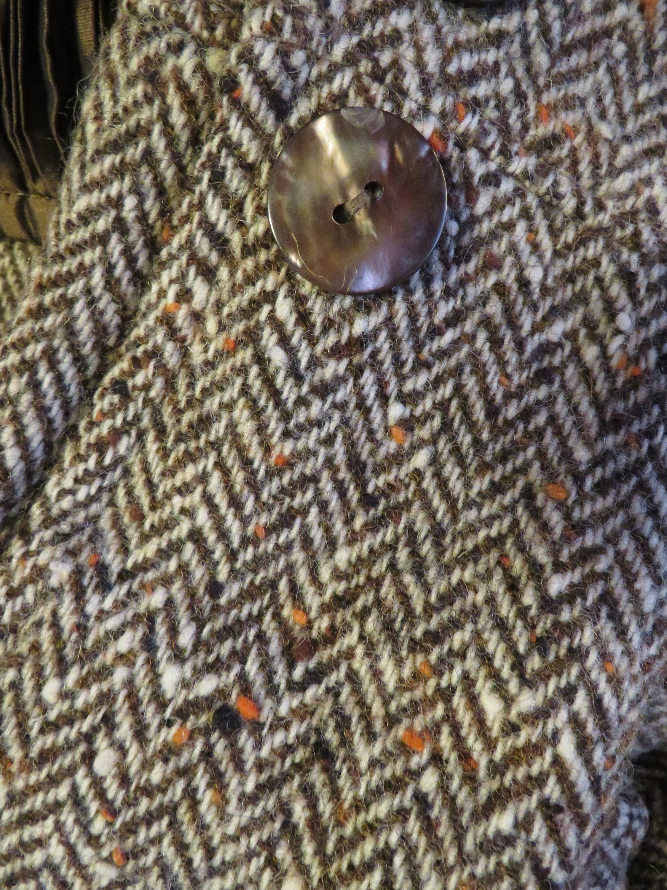 1980s'/1990s' Ladies Short Wool BROWN Jacket-----no Label Name