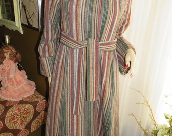 1940's/1950's Ladies STRIPED SWING COAT----No Label/Size Tag