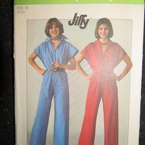 1977 Simplicity Misses&#39; JIFFY JUMPSUIT Pattern-----Size 14
