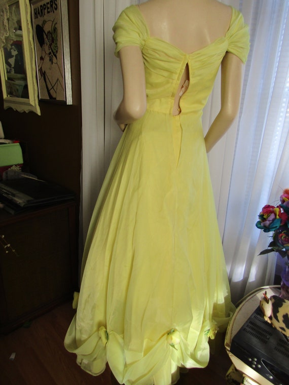 Prom Time!! 1960's Bright YELLOW FORMAL With DRAP… - image 3