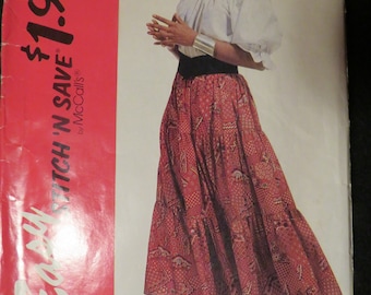 1991 McCall's TOP And SKIRT Pattern----Size B (M-L)