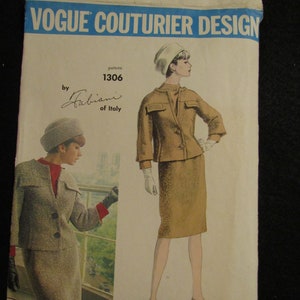 Vintage Vogue Couturier Design Pattern SUIT And BLOUSE By Fabiani of Italy--Size 12