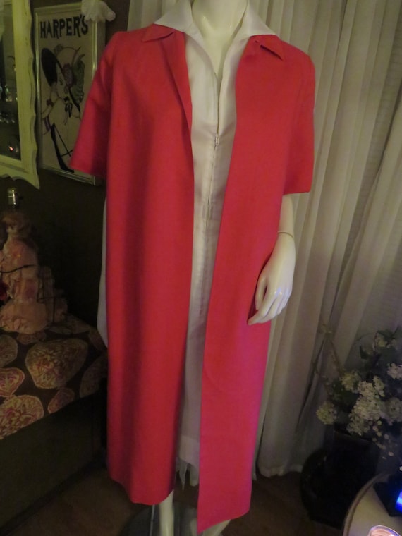 1950's/1960's Full Short Sleeve RED COAT By Peggy 