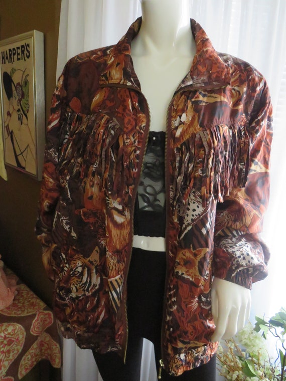 1980's/1990's Silk Exotic ANIMAL Print Waist JACKE