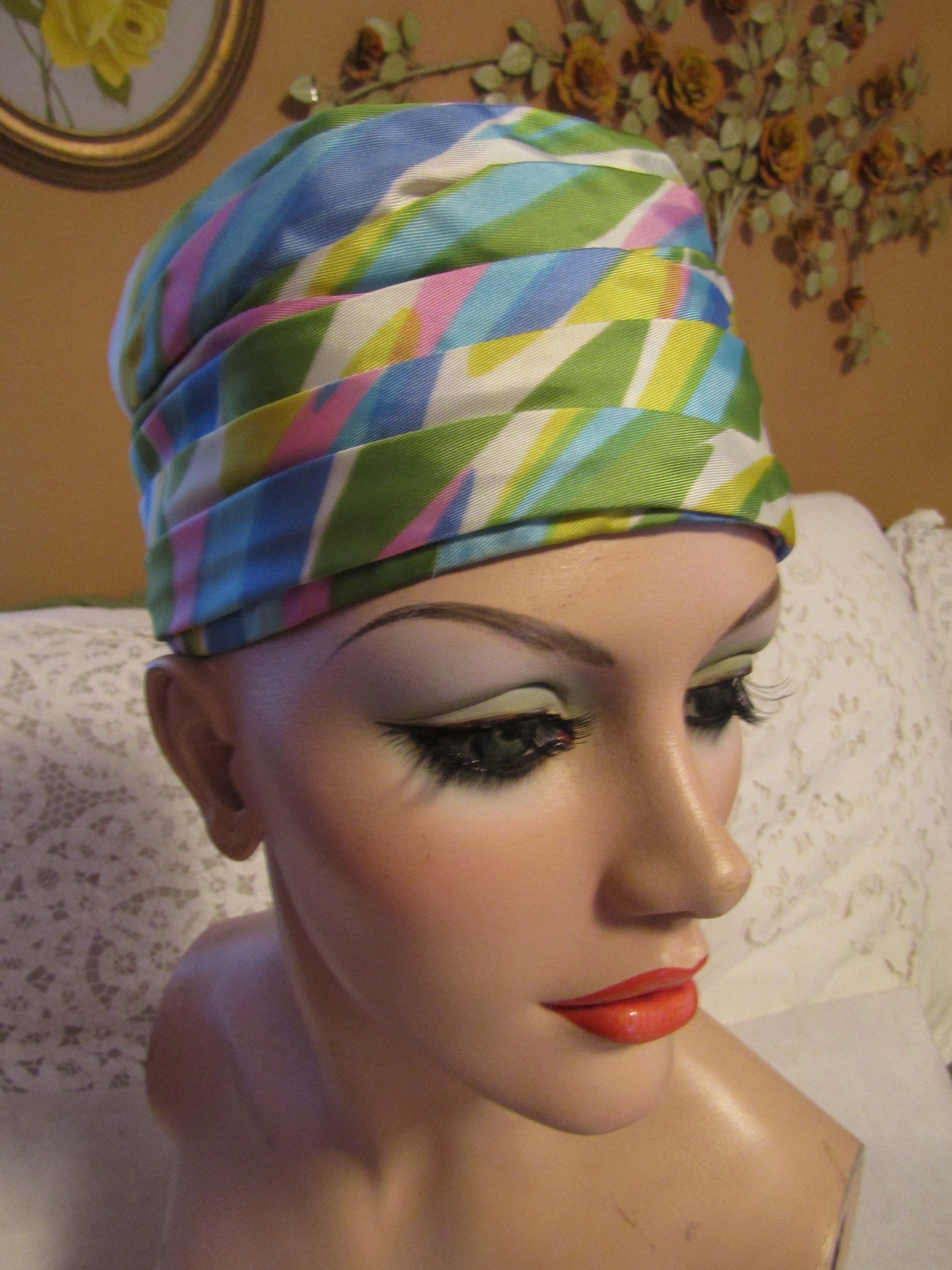 Vintage 1950s Gene Doris New York Blush Satin Turban Cocktail Hat Fascinator Gene Doris Hat - Etsy main image 4