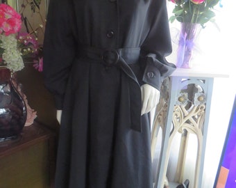 1970s' BLACK All Weather COAT by 4 Seasonssize 14 - Etsy