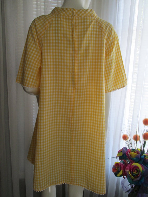 1950's Ladies Yellow/White Checked Shoulder FLARE… - image 4