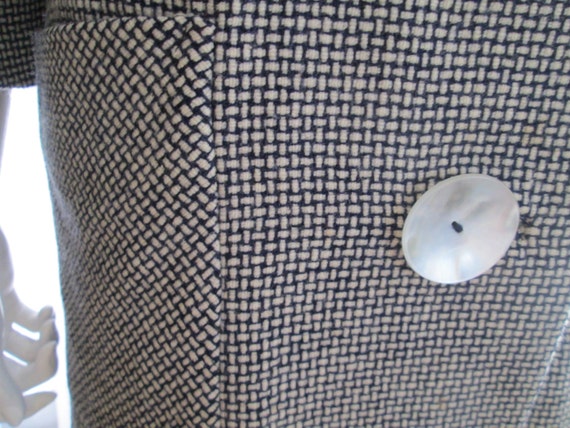 1960's Ladies Wool Black/Gray/White TWEED-like Pr… - image 2