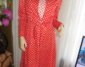 1960s' Red And White JACKET/DRESS By Hoot Owl---No Size Tag