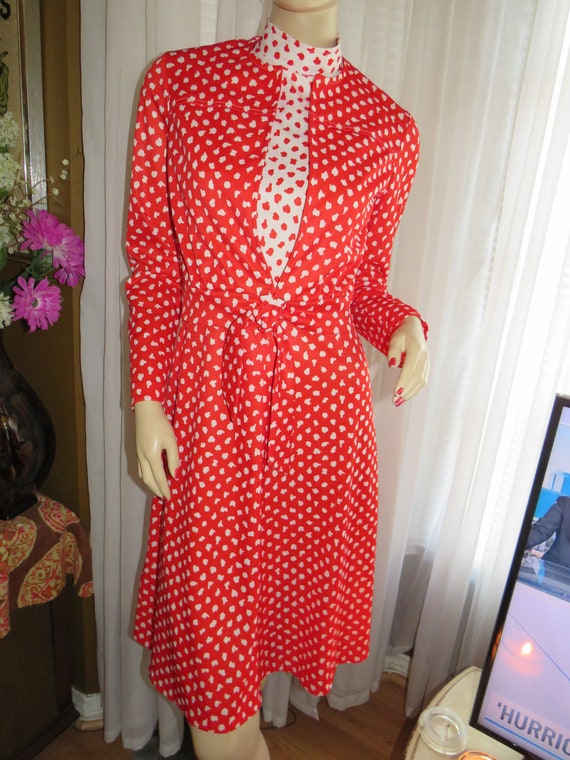 1960s' Red And White JACKET/DRESS By Hoot Owl---No