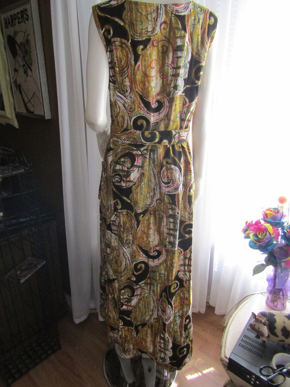 Vintage Sleeveless Belted ABSTRACT Colorful DRESS… - image 2