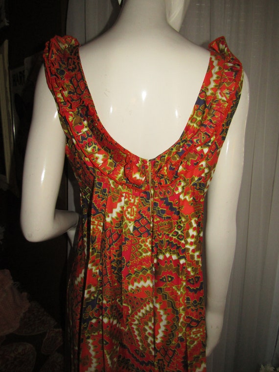 1950's ABSTRACT Colorful Sleeveless Long POLYNESI… - image 7