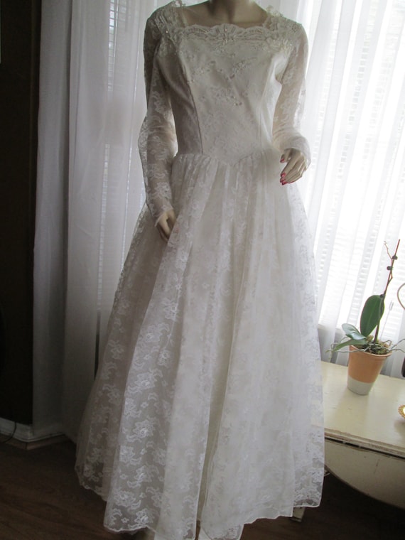 1970 S 1980 S Princess Like Wedding Dressno Label Etsy